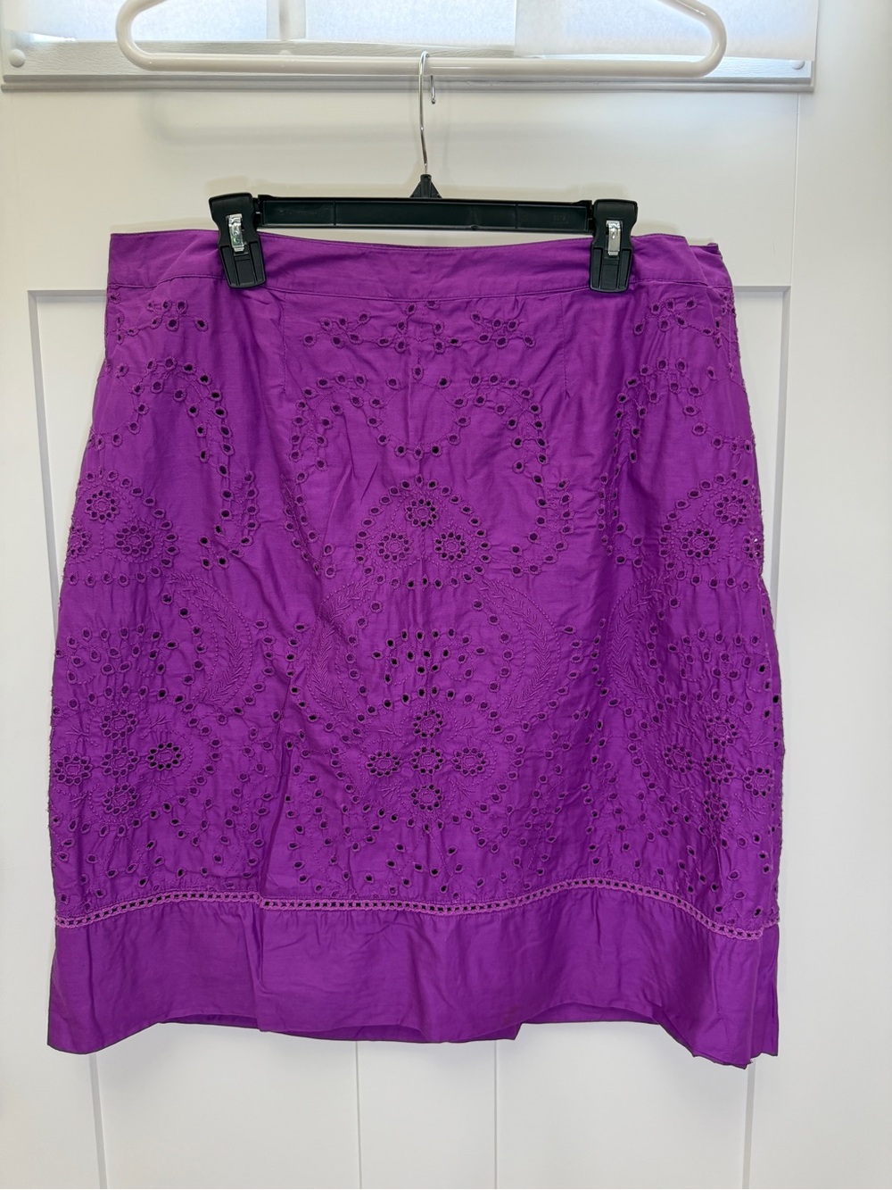 Lane Bryant Purple Eyelet Cotton Midi Skirt - Picture 3 of 7